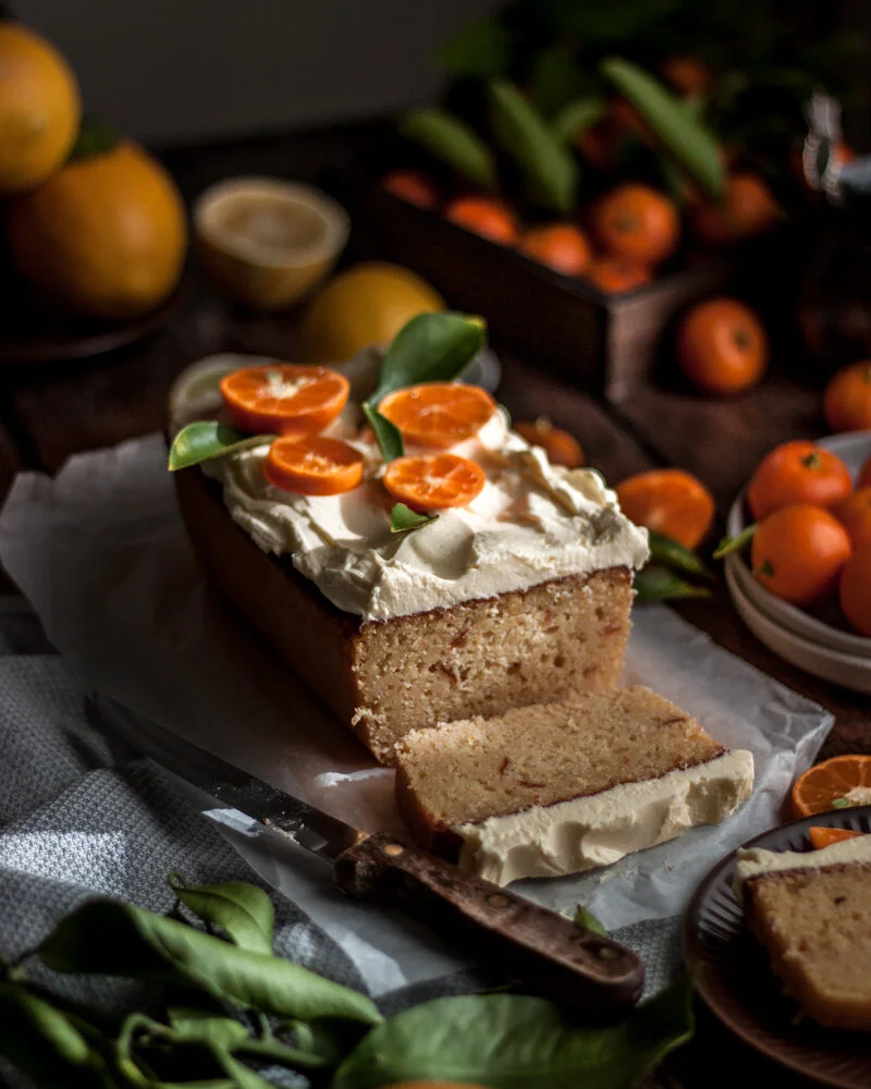 Kumquat marmalade sour cream loaf cake - air fryer tested!