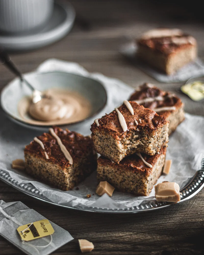 Earl grey caramelised white chocolate (Caramilk) brownies