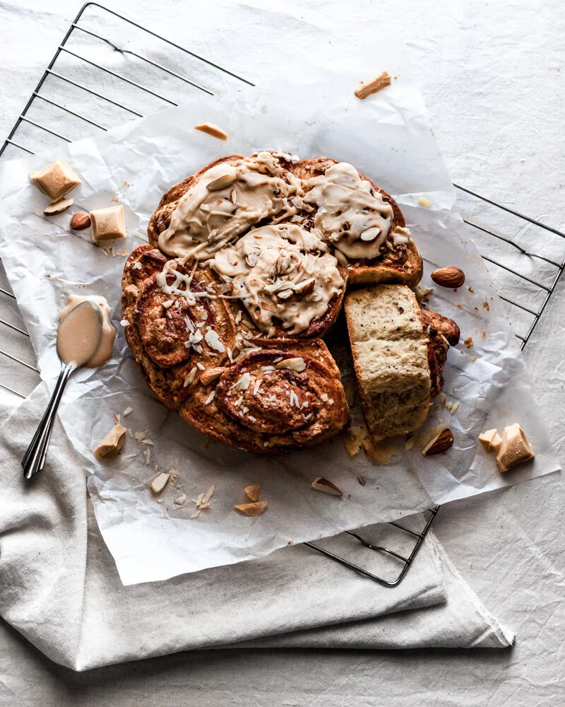 Earl grey butterscotch buns (scrolls) with Caramilk