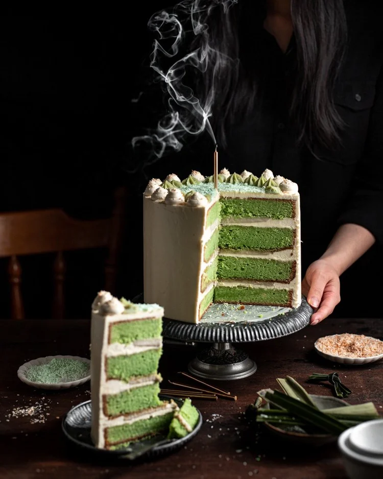 Coconut and pandan layer cake — Fliske's Food Studio