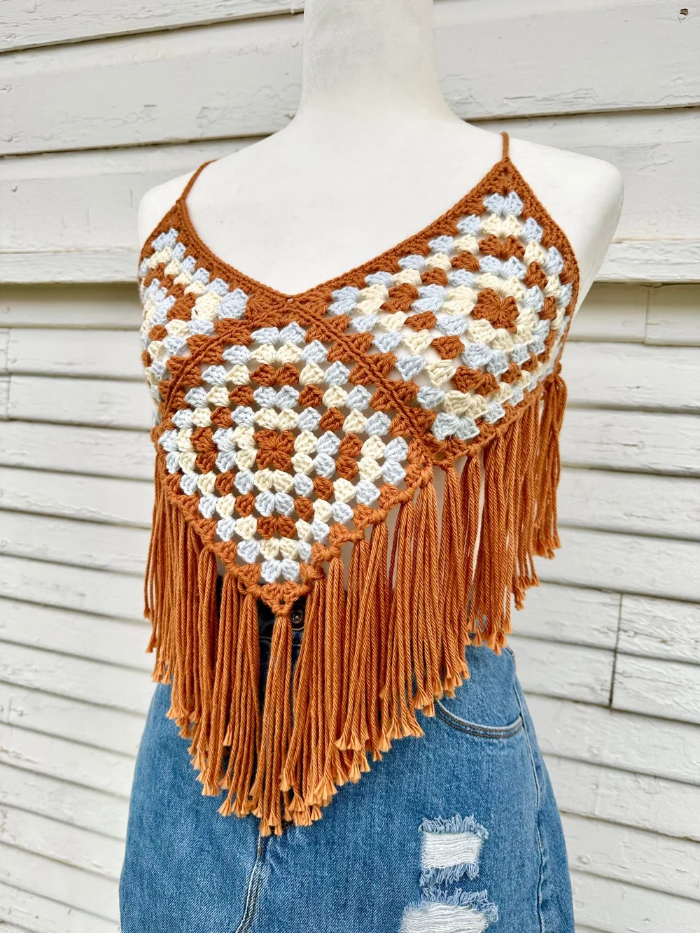 Cowgirl Fringe Top--Crochet Top--Western Crochet Top--Country