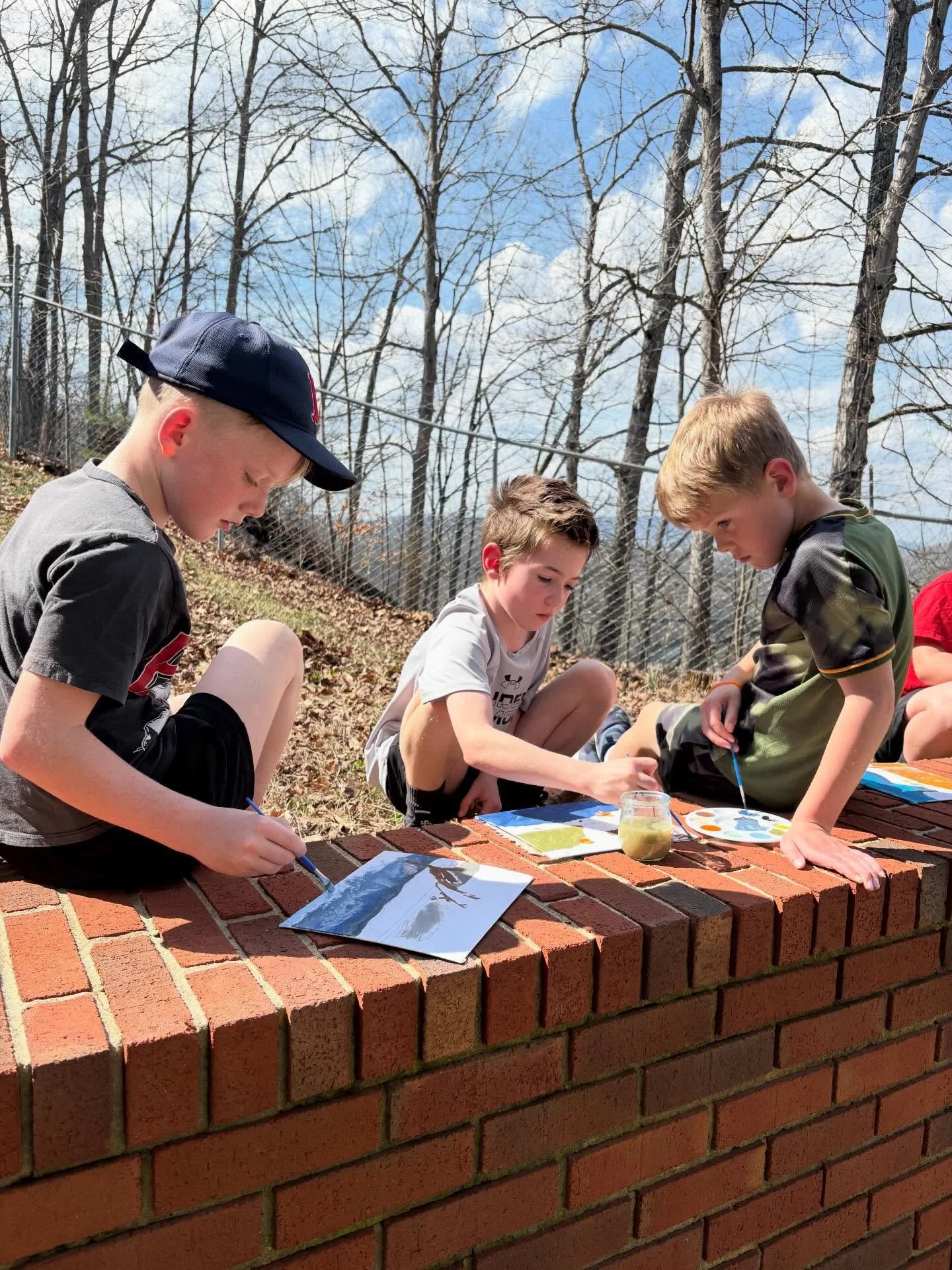 What a beautiful day to take our art class outside!