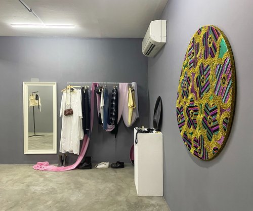  Exhibition view of 'Dress/Address', annual Queer Show at Grey Projects. Image courtesy of Grey Projects. 