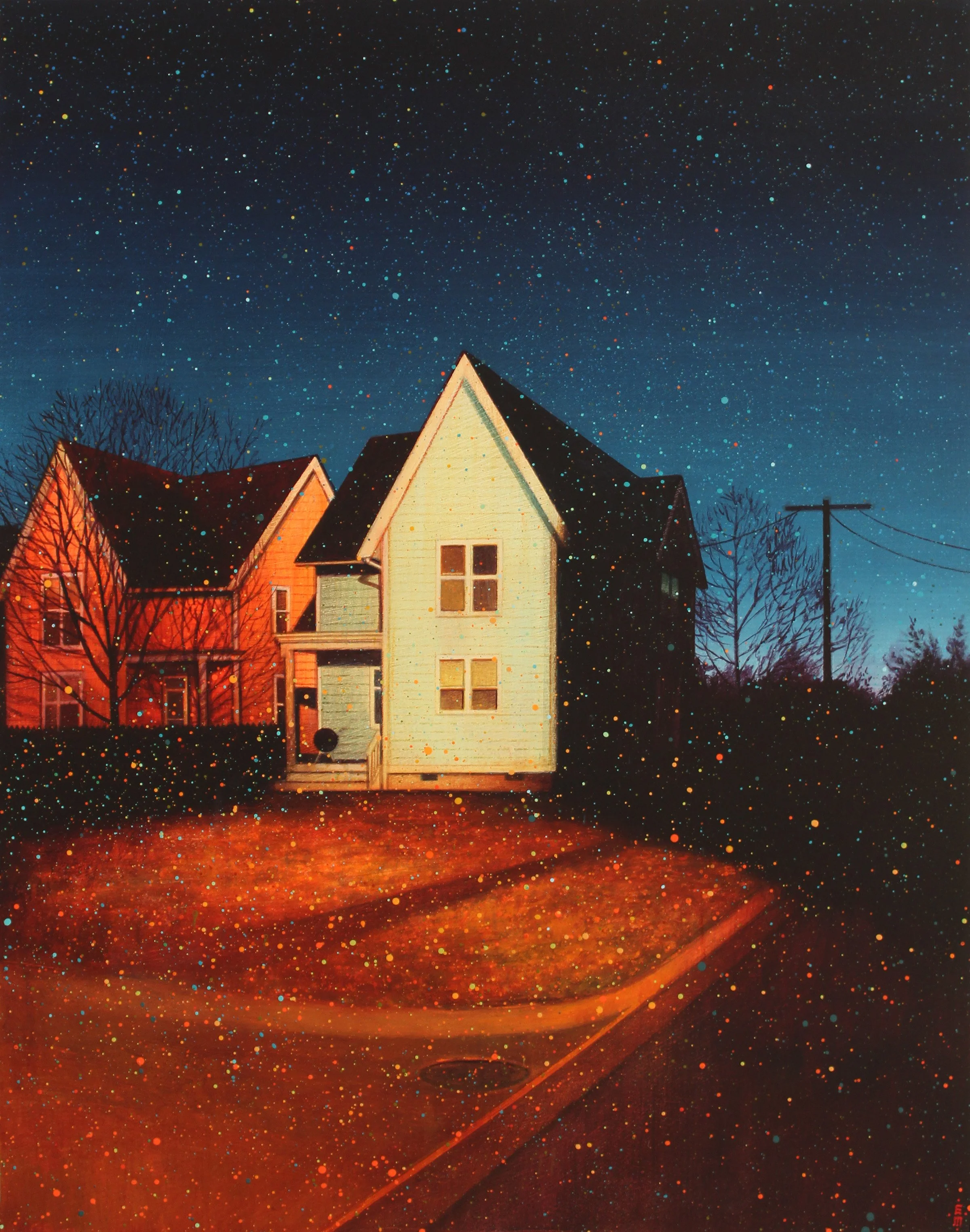 Eli McMullen, "Late Daylight," gouache and acrylic on panel