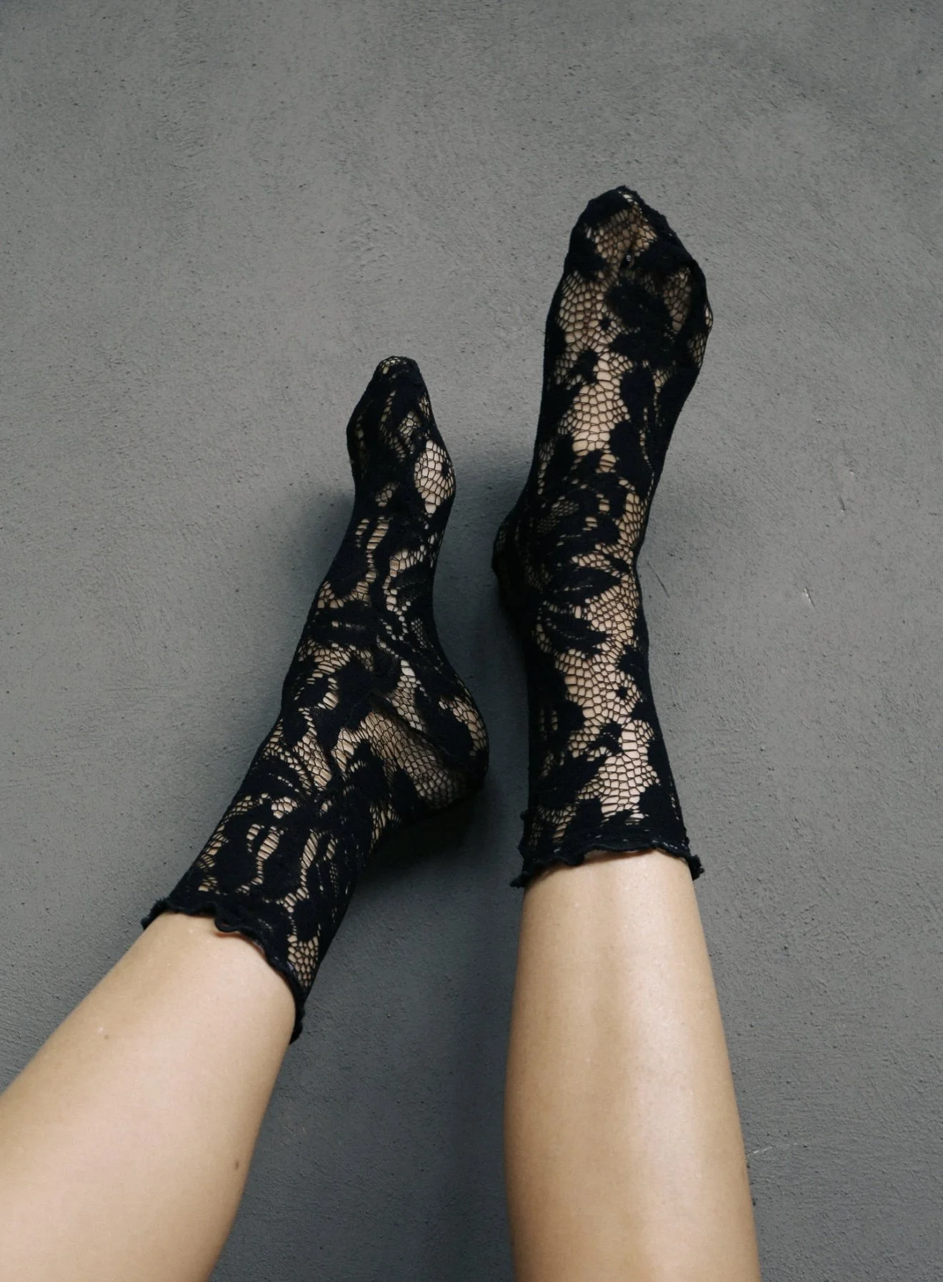 Lace Sock - Washed Black