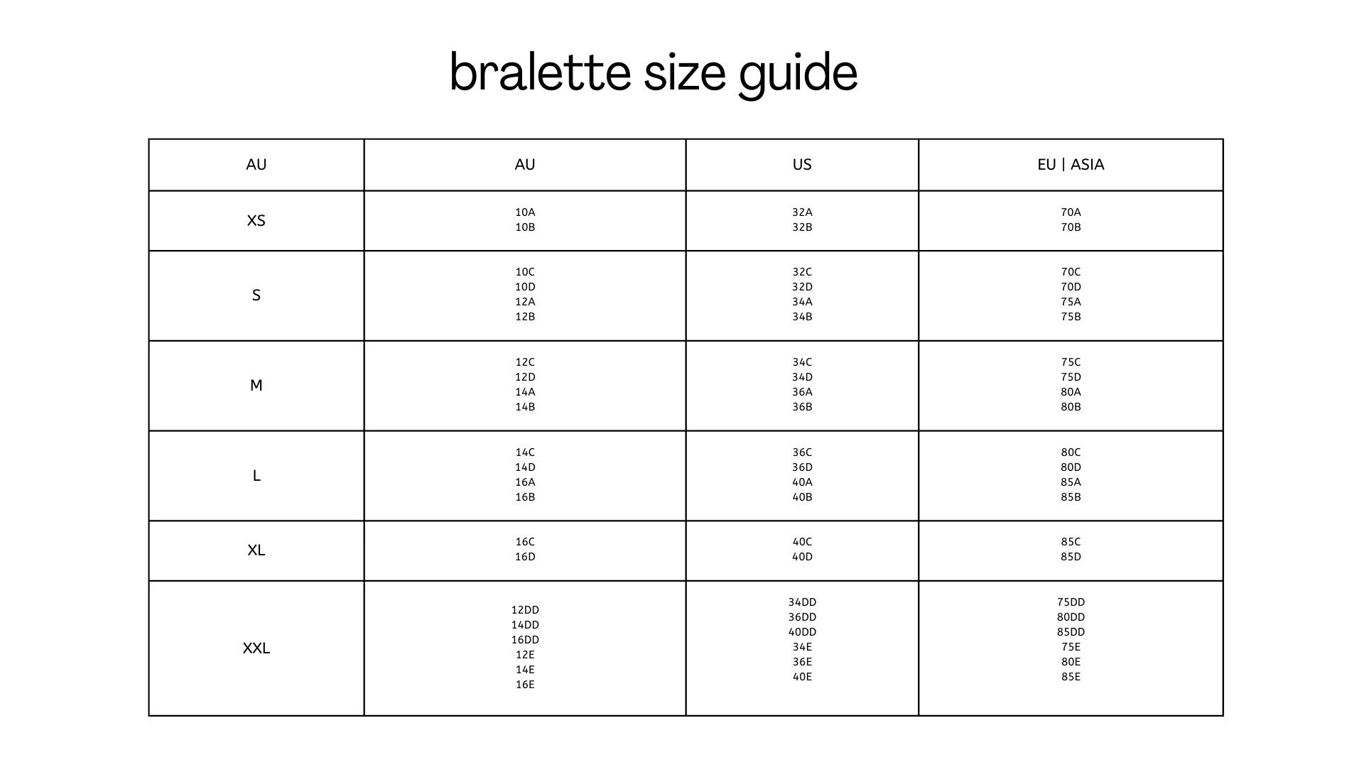 size guide — Syrup Underwear
