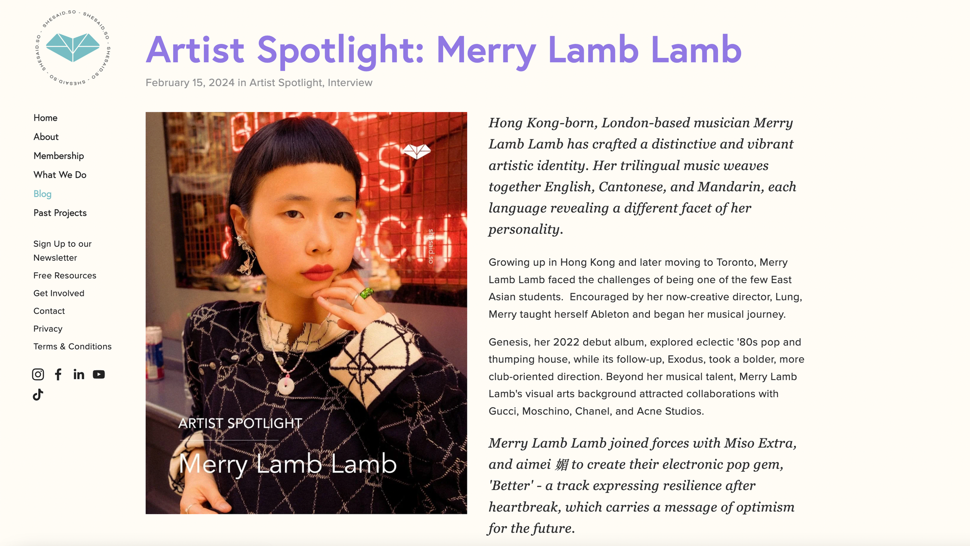 Artist Spotlight: Merry Lamb Lamb - shesaid.so