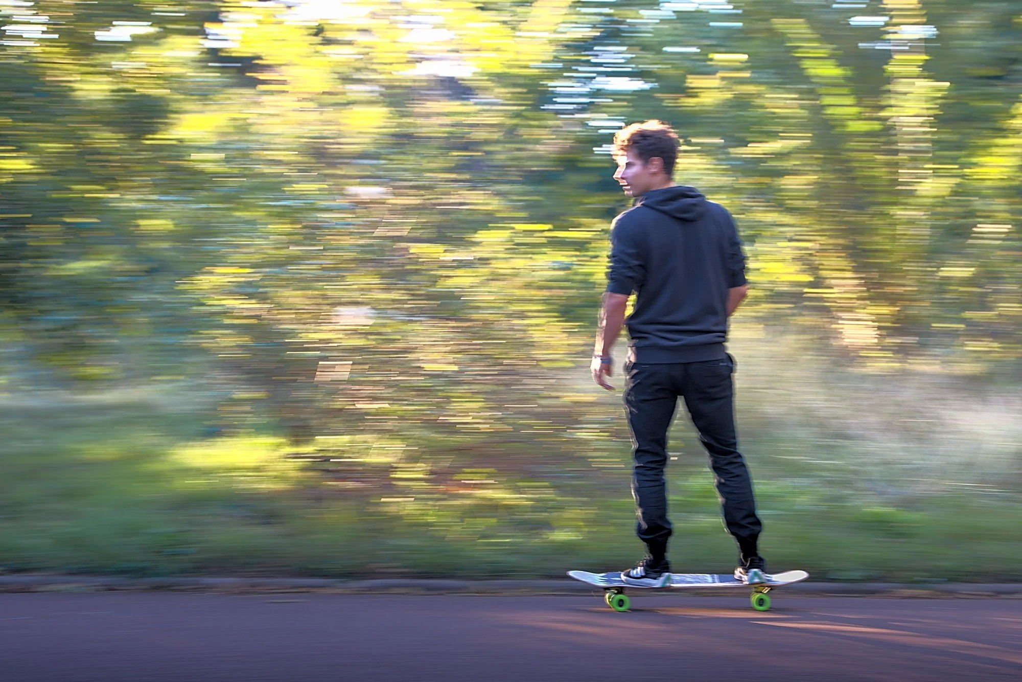 Long board au parc de la tête d'or de Lyon