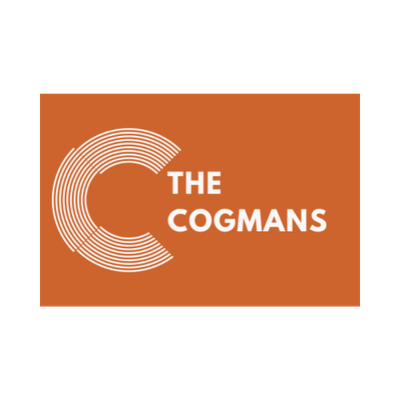 Logo with stylized letter 'C' made of concentric lines and the text 'The Cogmans' on a brown background.