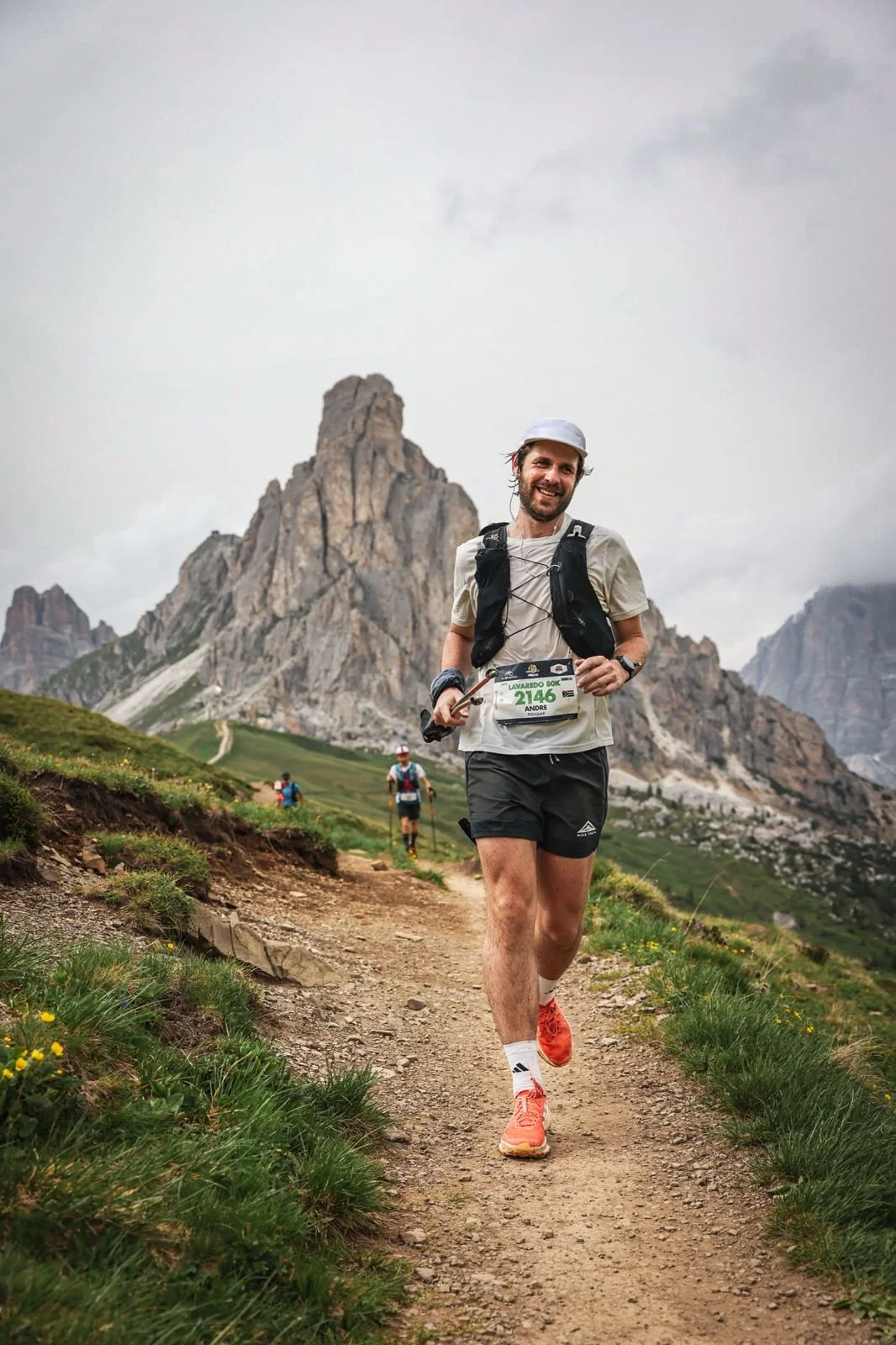 Andre Pienaar running Lavaredo by UTMB in Cortina, Italy.