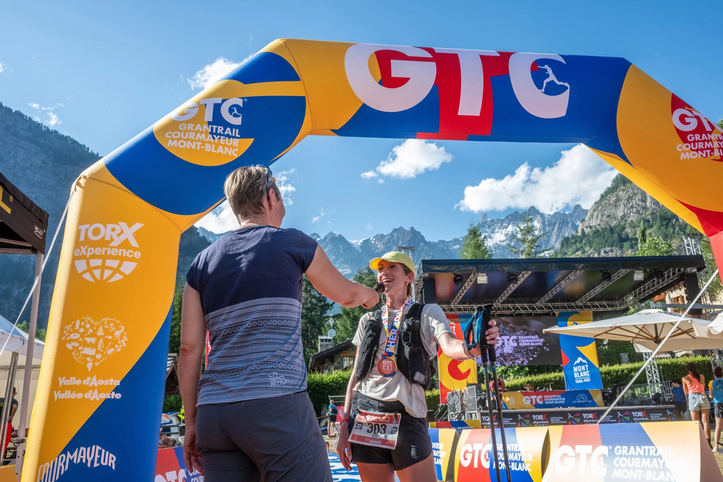 Heleen Mills, trail runner coached by Erin van Eyssen at Flat Rock Endurance, finishes 3rd at Gran Trail Courmayeur 106km in Aosta Valley in Italy. 