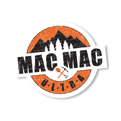 Logo featuring a mountain range with an orange background, the words 'MAC MAC' in bold, and 'ULTRA' at the bottom, with a small sledgehammer graphic.