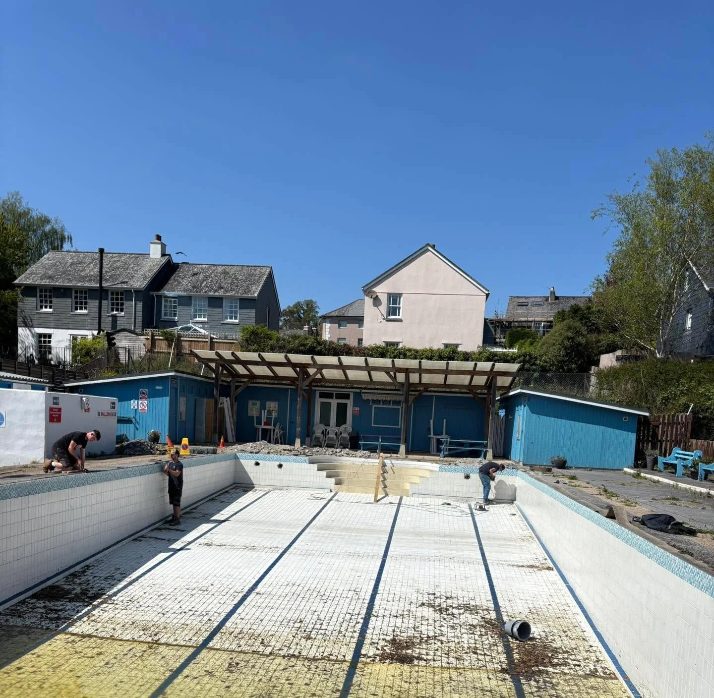 Work has started on the pipework and pool surround. This aspect of the work will take approximately 2weeks after which the pool liner can be fitted. 
Once everything has been tested and signed off as completed, the pool takes around 3-4 weeks to fill