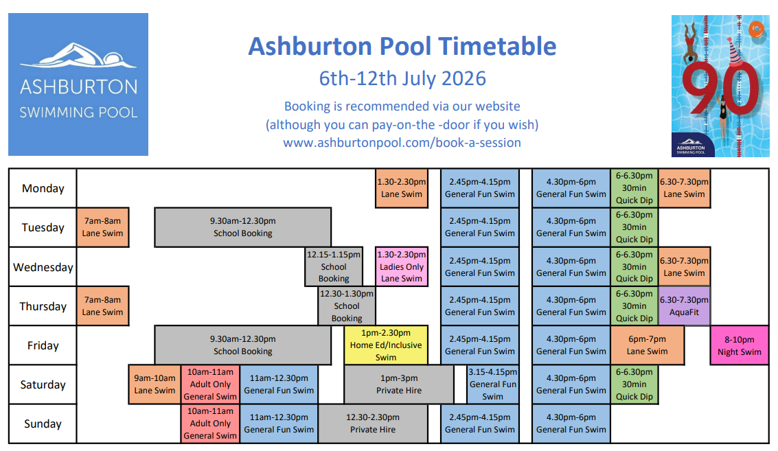 Weekly Timetable - 6th July 2026