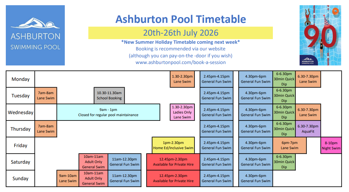 Weekly Timetable - 20th July