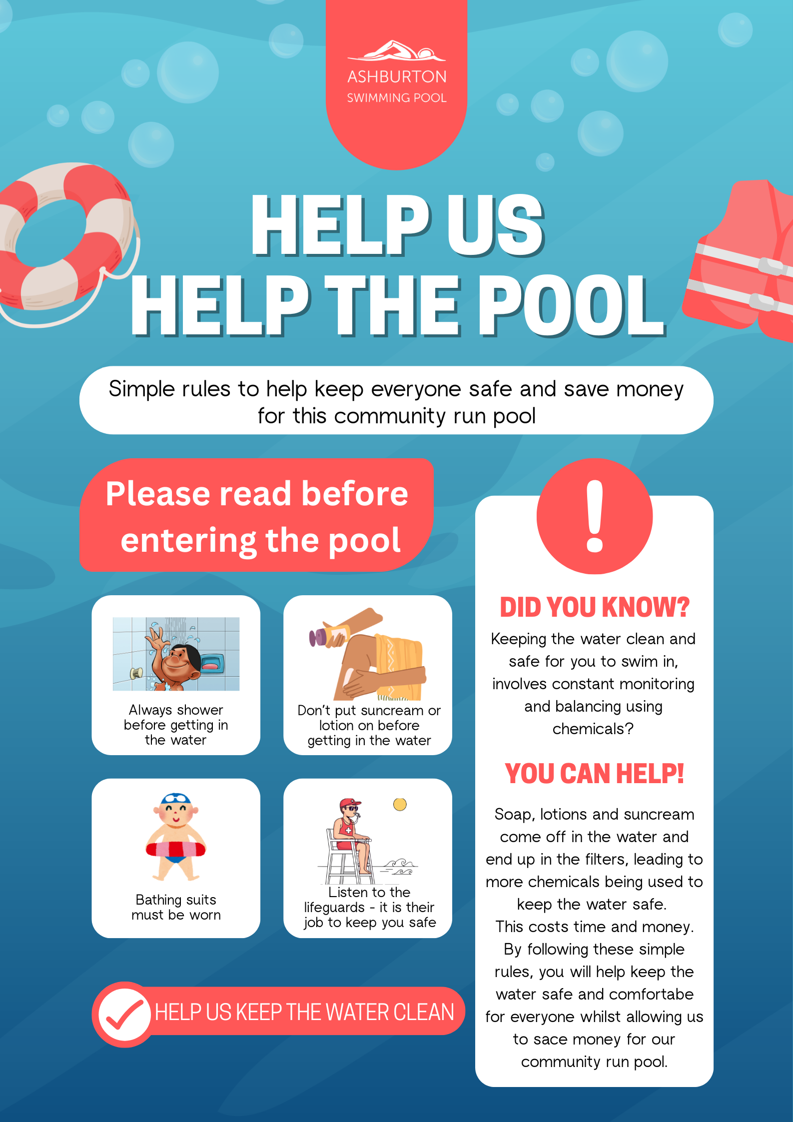 Help us look after your pool