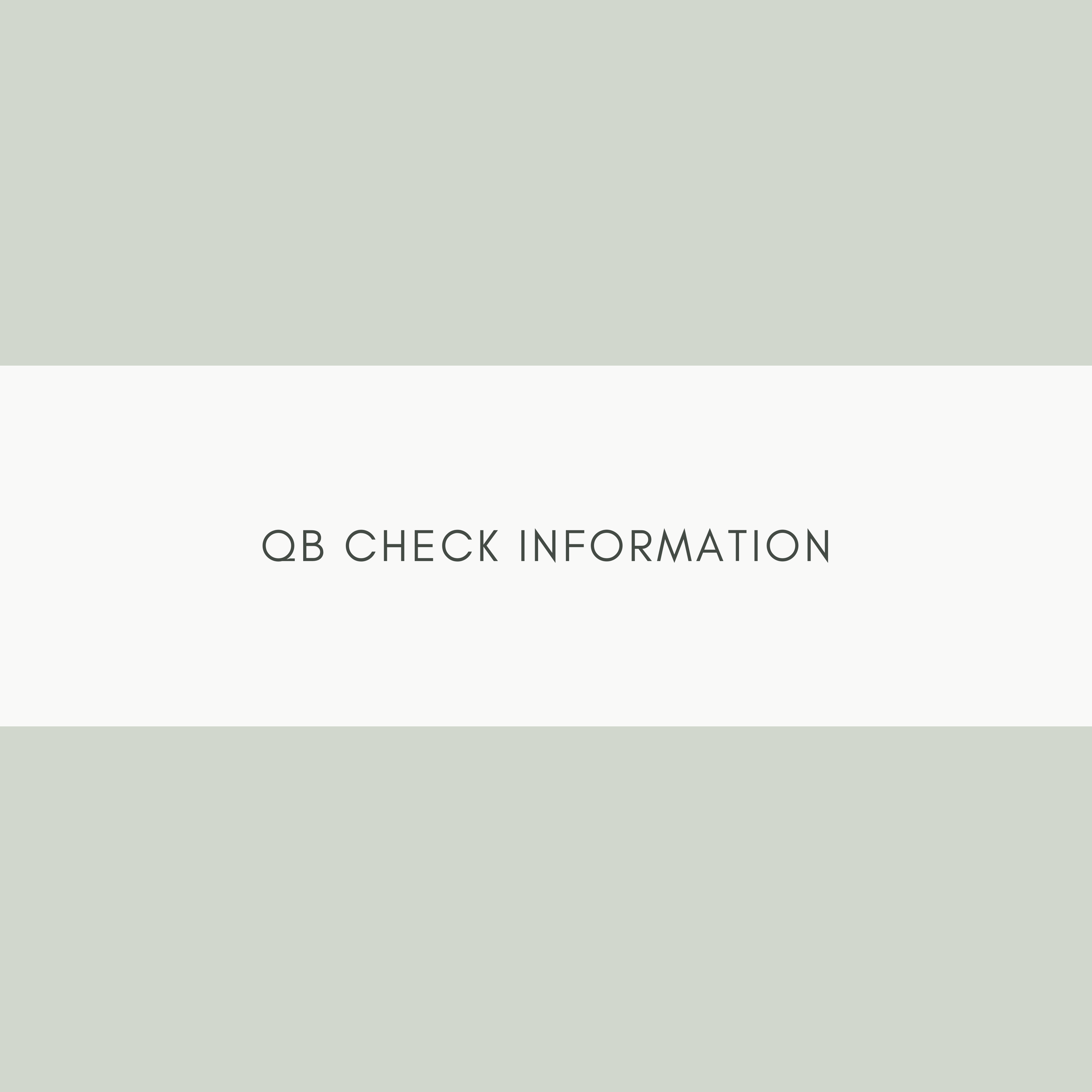 QB Check Information