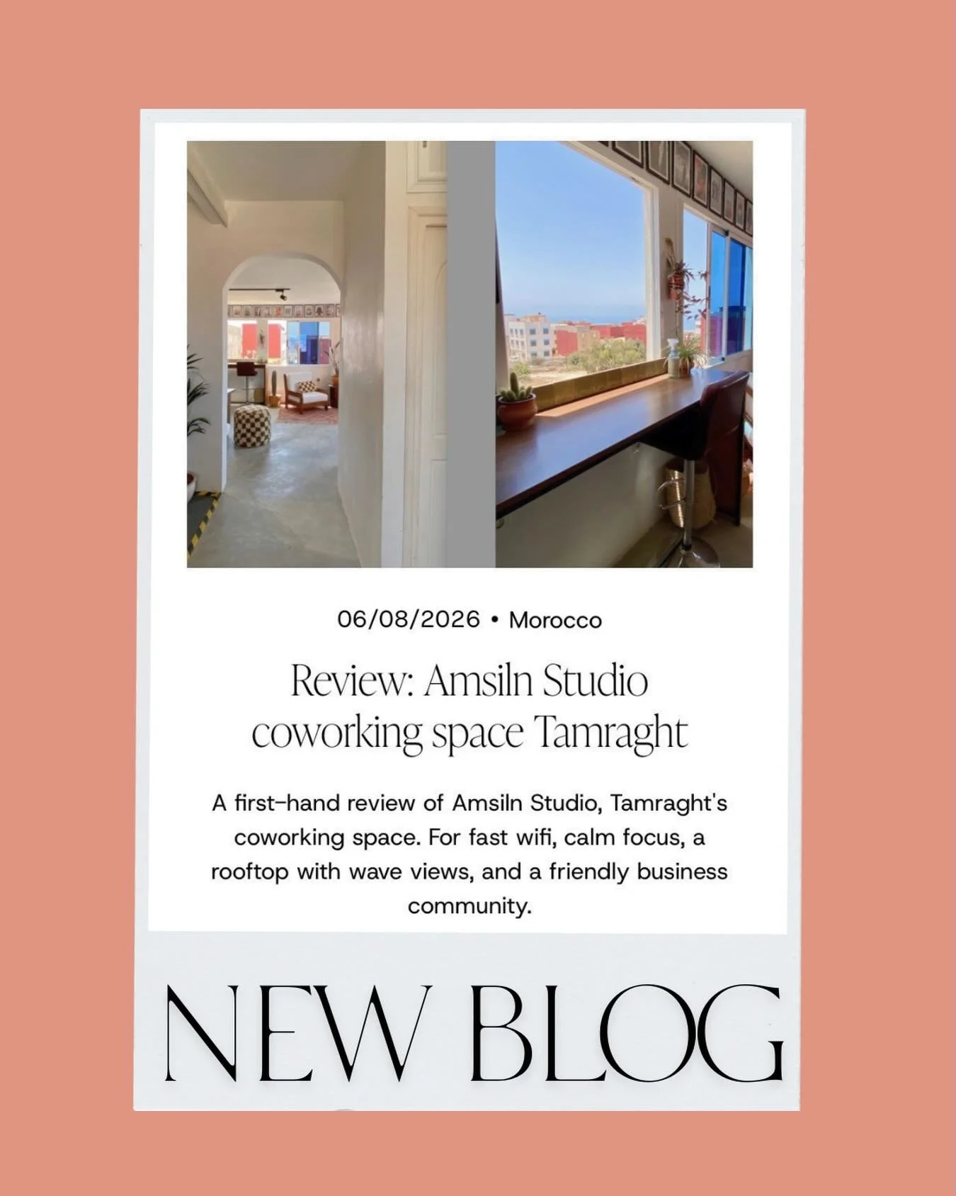 Loving having the time to discover local gems like @amsilnstudio, a beautiful, intentionally crafted coworking space in Tamraght. 

Read the full review in this weeks blog post:
www.sallykirby.com/blog/review-amsiln-studio-coworking-space-tamraght

A