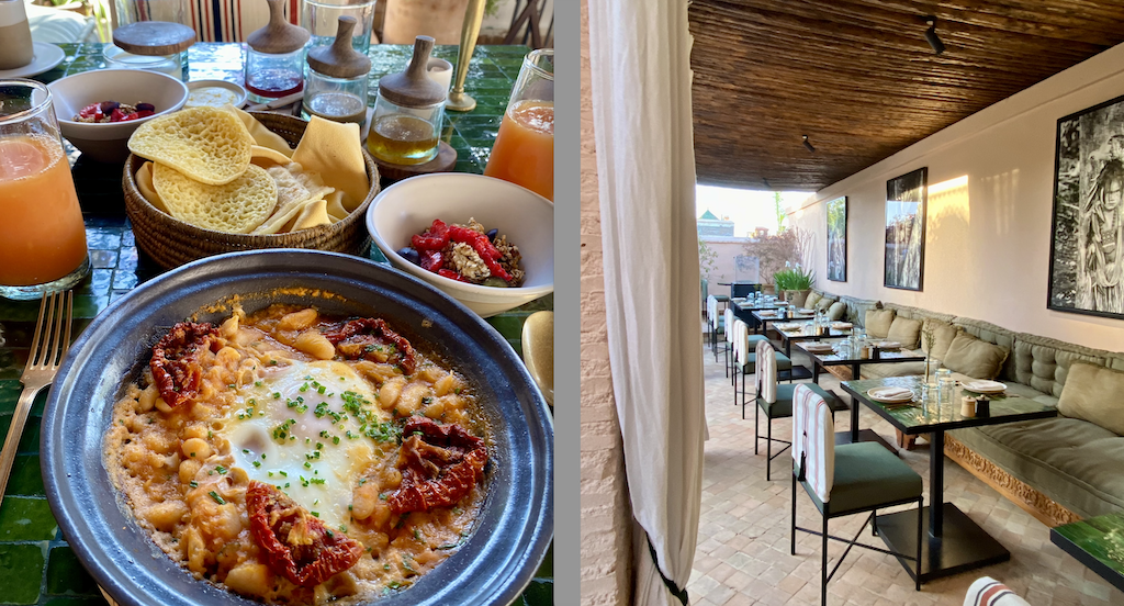 moroccan breakfast at noujoum and tables laid