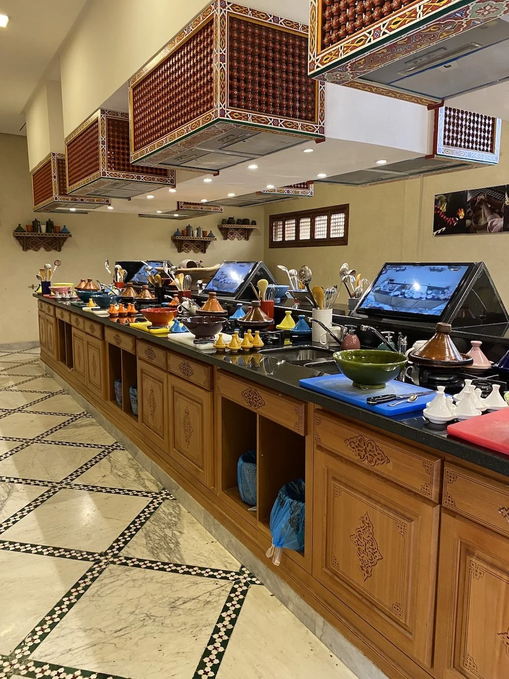 Moroccan Culinary Art Museum cooking class stations