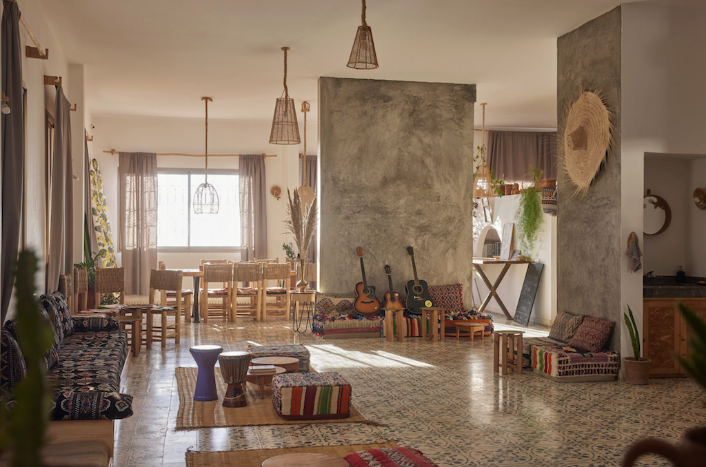 Beautiful communal spaces at Blue Mind Tamraght