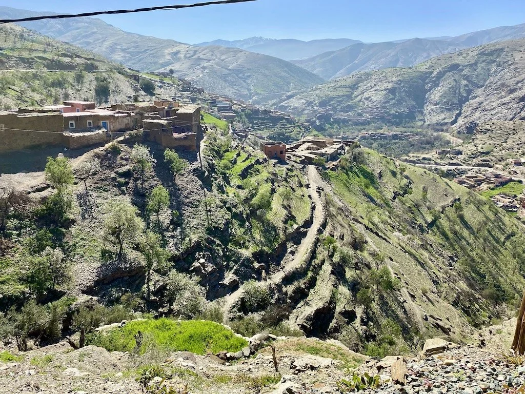 View of Atlas Mountain roads and villages