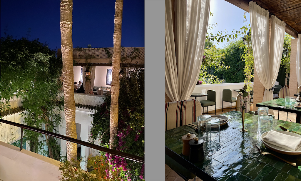 noujoum restaurant IZZA Marrakech, day and night time