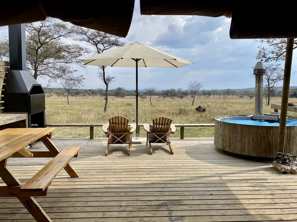 Africamps Watereberg deck view with hot tub