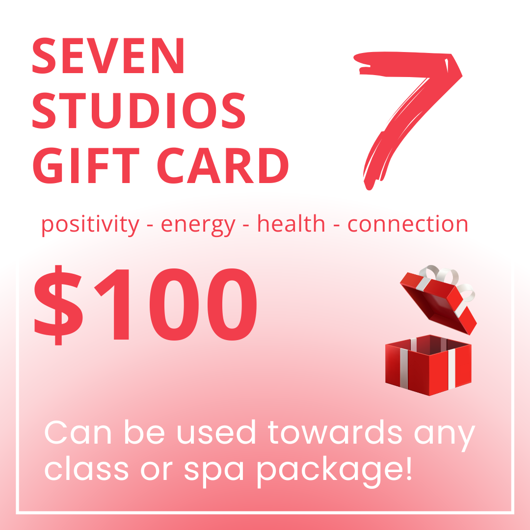 Seven Studios Gift Card $100 (get $20 extra!) - good for all classes and spa use.  If you buy for someone else, just let julie@juliewilkes.com know who it is for and when to credit their account.  Just click on the photo of the gift card you'd like t