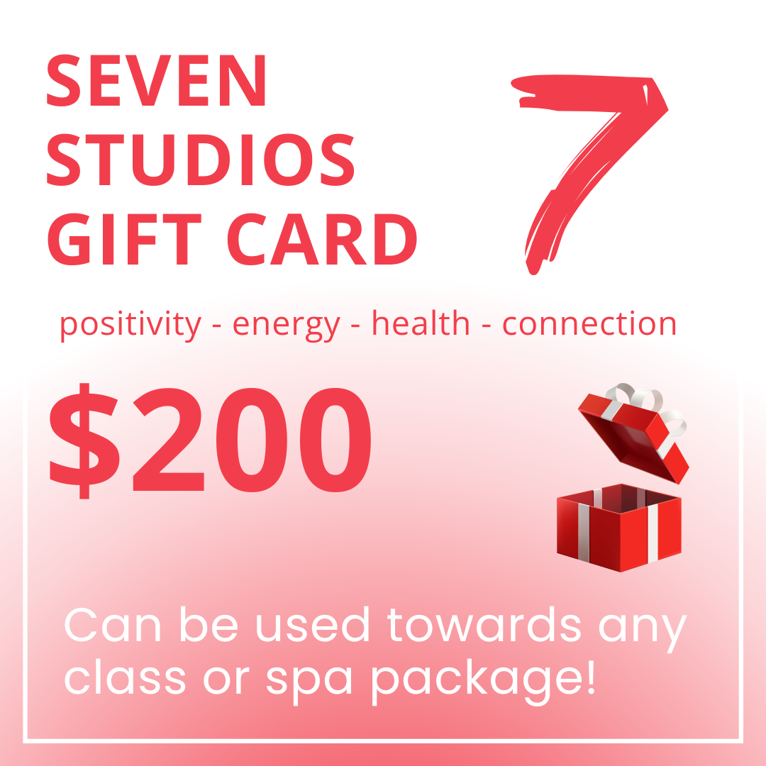 Seven Studios Gift Card $200 (get $40 extra!) - good for all classes and spa use.  If you buy for someone else, just let julie@juliewilkes.com know who it is for and when to credit their account.  Just click on the photo of the gift card you'd like t