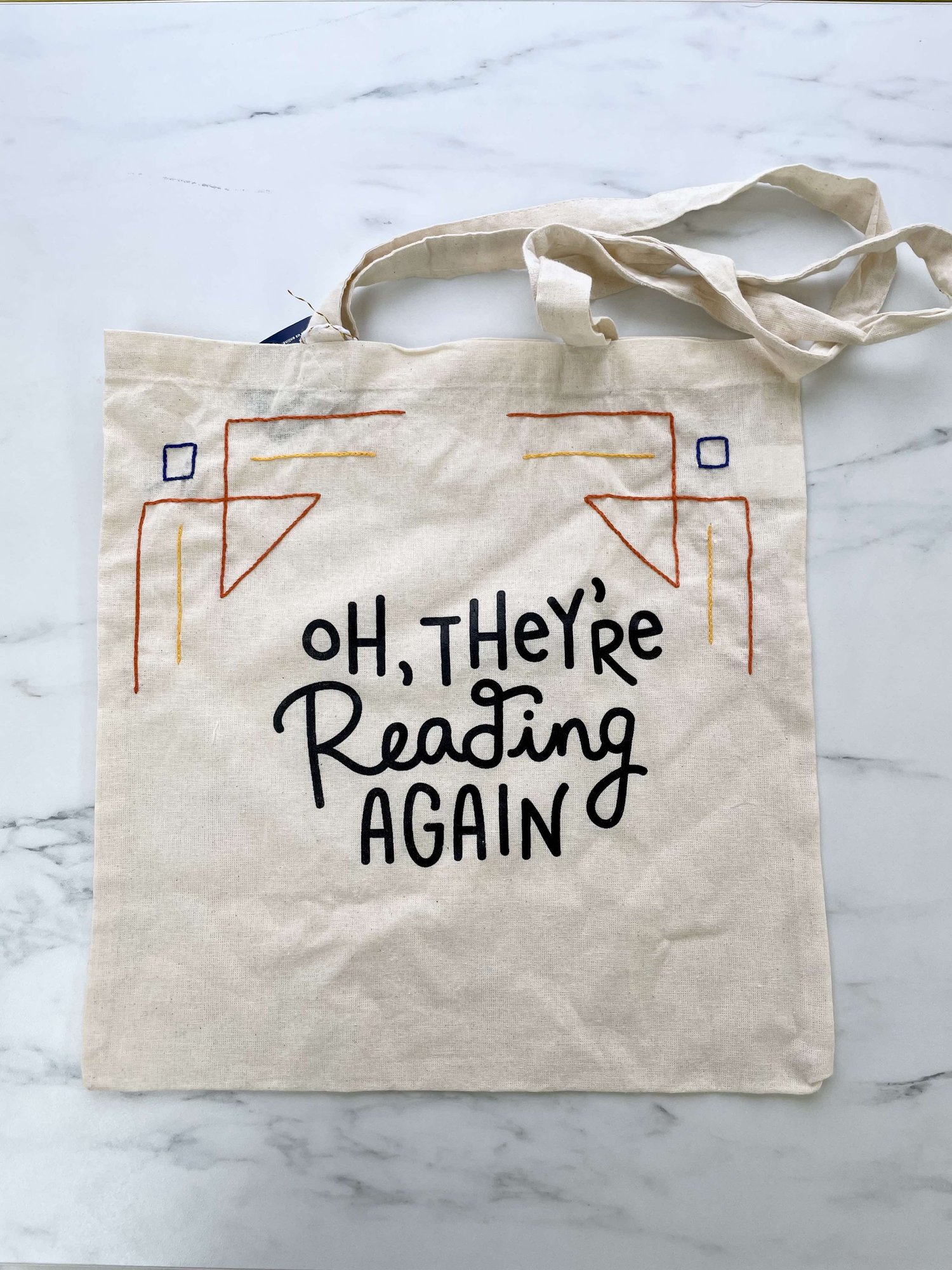 Oh, They're Reading Again Custom Tote: Geometric Shapes — That's Novel Books