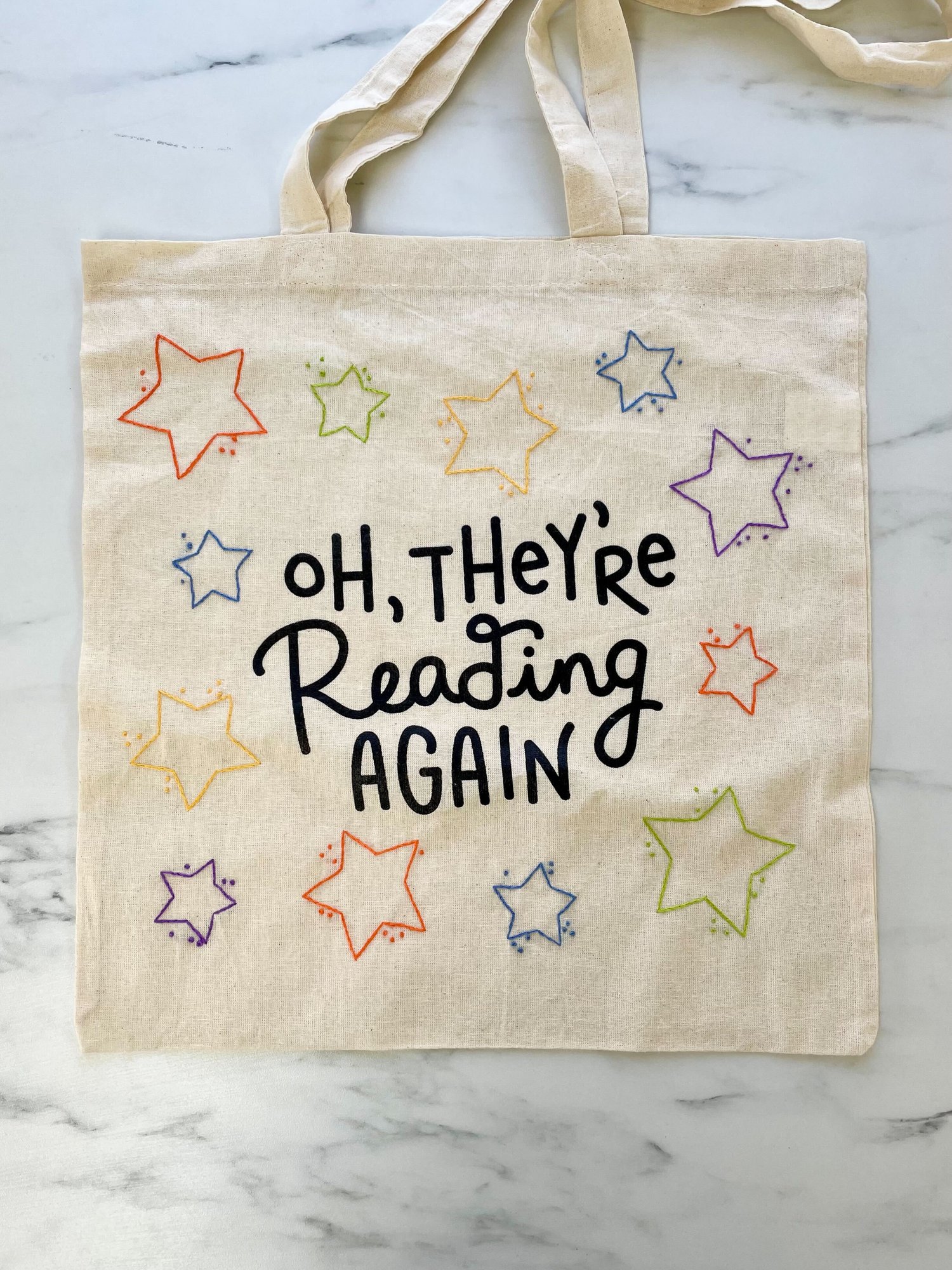 Oh, They're Reading Again Custom Tote: Stars — That's Novel Books