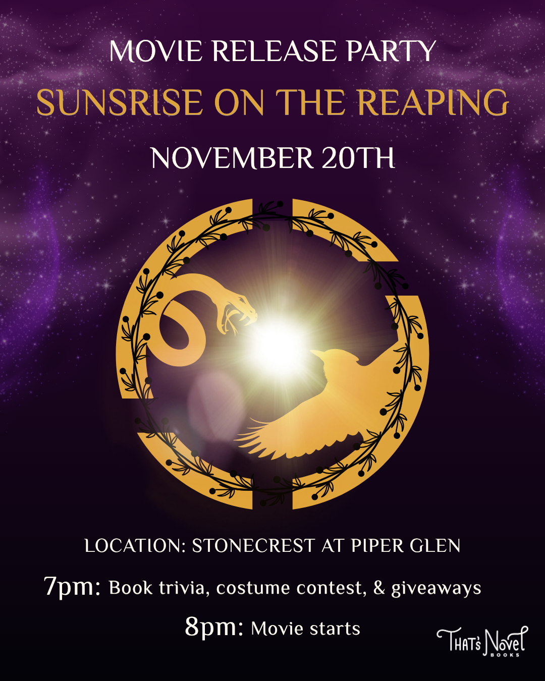Sunrise On The Reaping Movie Release Event With That's Novel