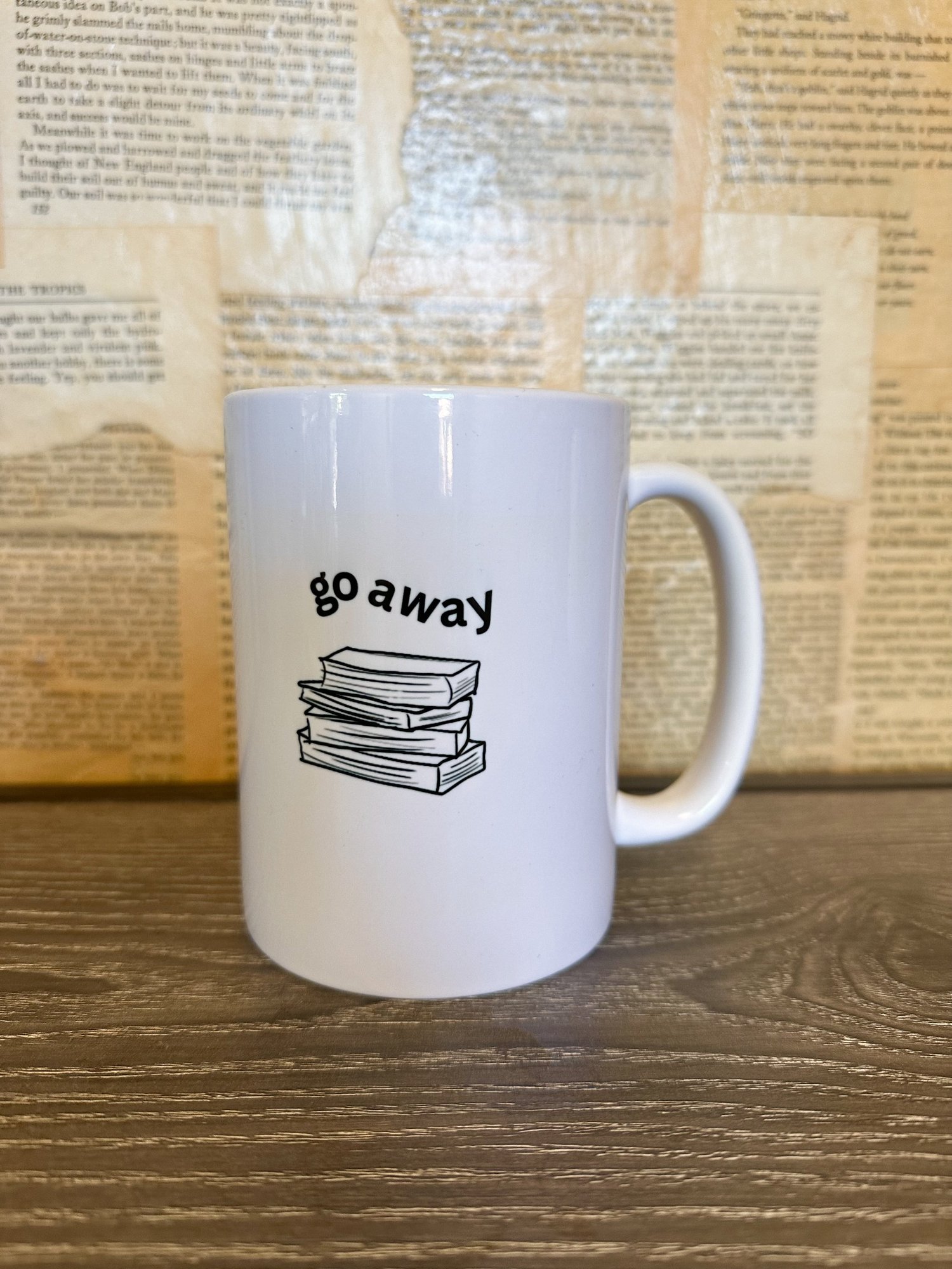 Go Away Mug — That's Novel Books, image size:1500x2000