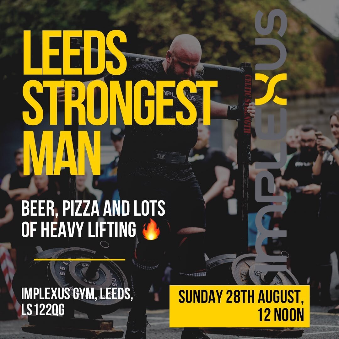 Who&rsquo;s coming down to watch Leeds Strongest Man tomorrow?🤩

Beer and pizzas available all afternoon 🤤

#leeds #leedsstrongest #implexus #implexusgym #strongman