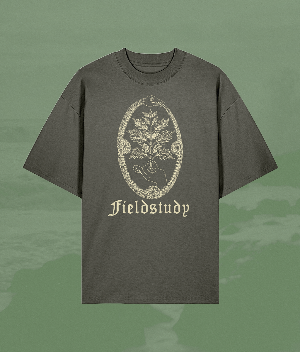 Fieldstudy Oversized 'Nettle Picker' Tee - Khaki/ Bone