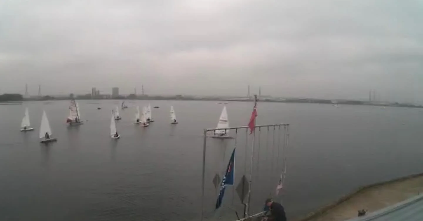 Just after the gun of race 1 today #kgsc #ilca #littlewind #europe #mustoskiff