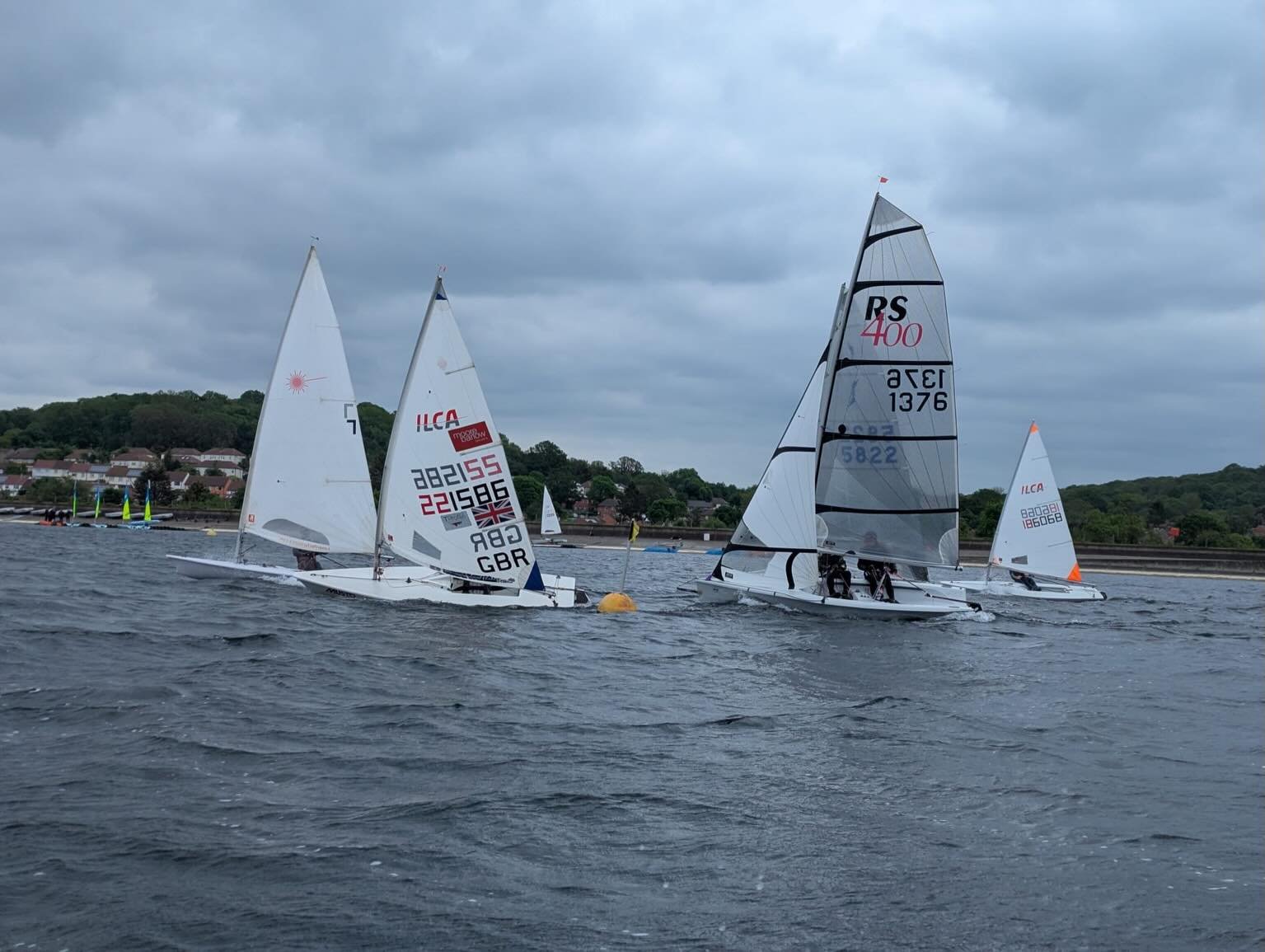 Races 7 &amp; 8 of the Spring Series saw a reduced field of 10 boats due to the colder snap Northerly winds and strong gusts. A very different day from yesterday&rsquo;s ILCA coaching and Open Day #kgsc #ilca #solo #rs400 #wind