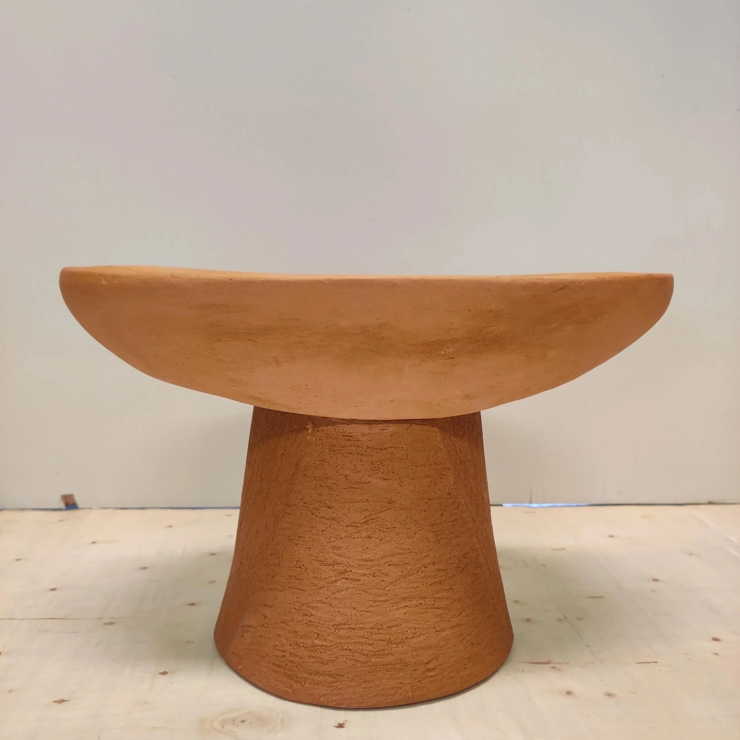 earthenware fired - left unglazed