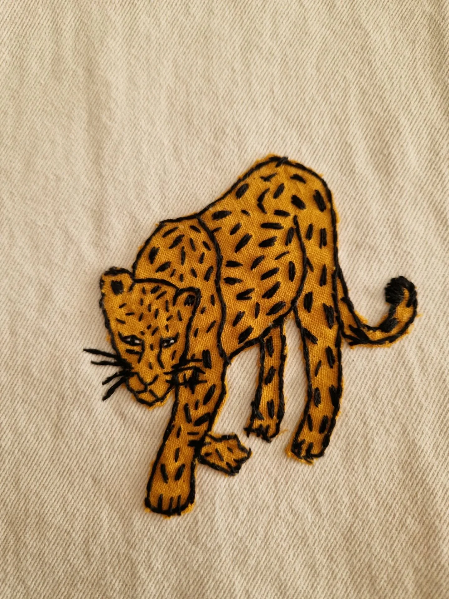 A new leopard is on its way&hellip; 

Born from hours of meticulous work, this design brings together ancestral appliqu&eacute; on linen canvas,hand-stitched with care, and enriched with intricate hand embroidery.

Each detail makes it truly one of a