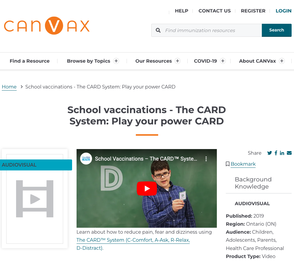 School vaccinations - The CARD System: Play your power CARD