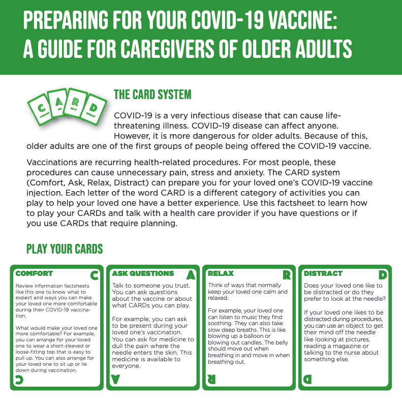 Preparing for your COVID-19 vaccine:A guide for caregivers of older adults