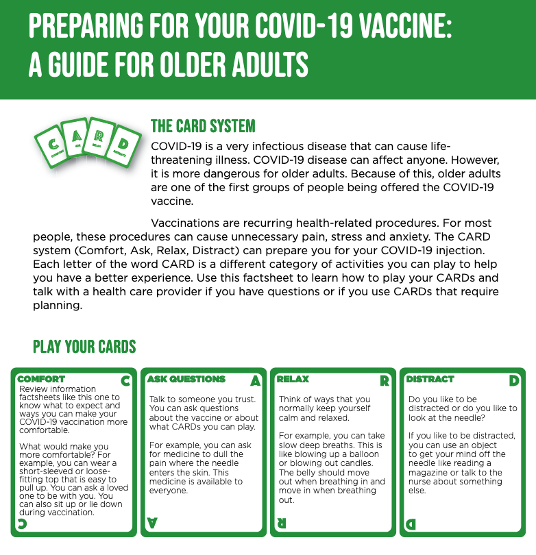 Preparing for your COVID-19 vaccine:A GUIDE FOR OLDER ADULTS