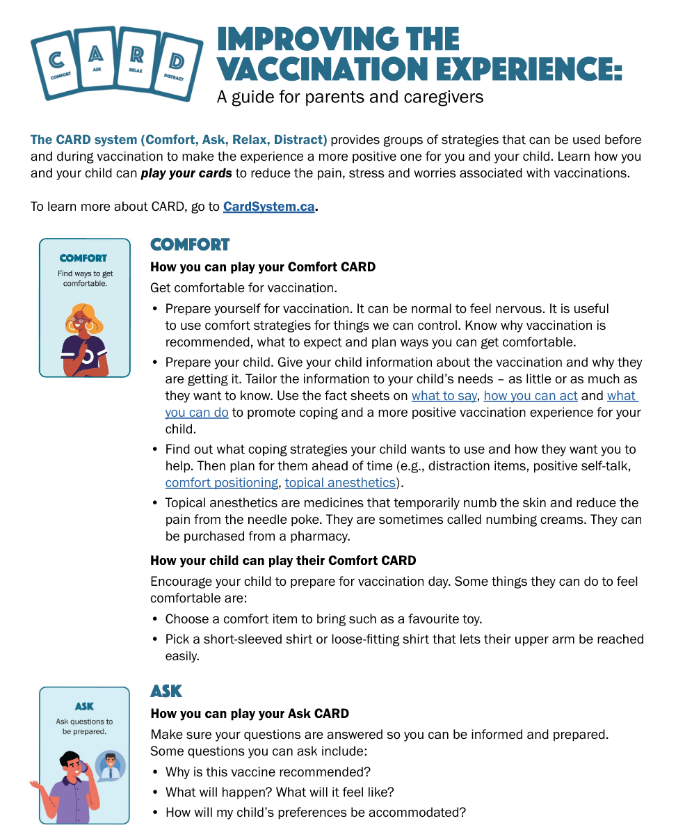 Improving the Vaccination Experience: A guide for parents and caregivers