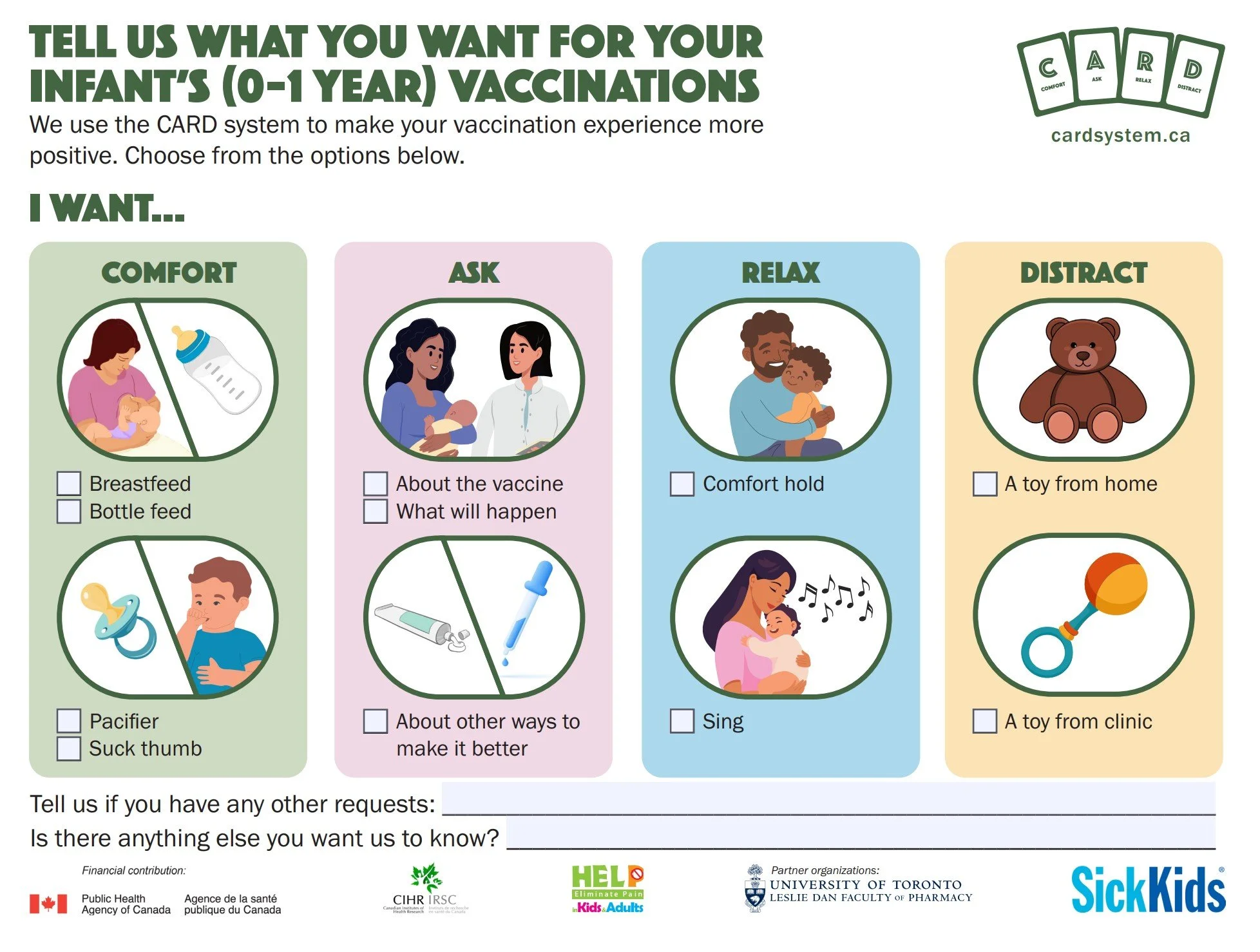 Vaccination Coping Checklist for Infants