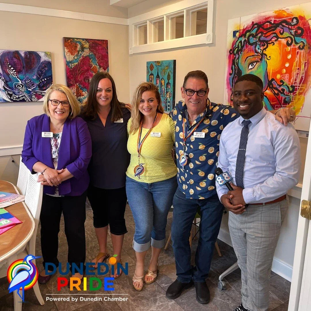 Action-packed morning here at The Hub! Awesome vibes getting to listen in as @wfla's Xavier Harris chatted with our #DunedinPride chair @hairtrafficcontrol about the upcoming #PrideWeek festivities!

@dunedinchamber @cityofdunedin @geriarealty_katiew