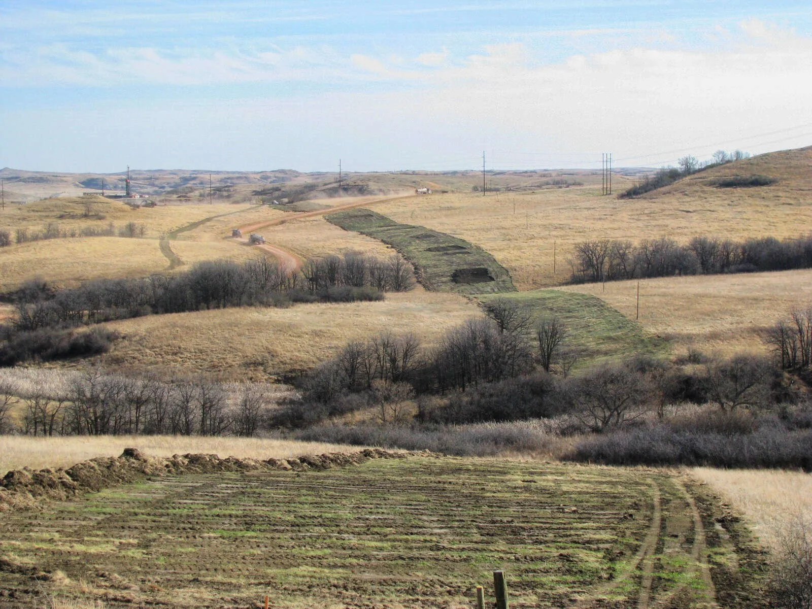 Finished pipeline project with right of way put back