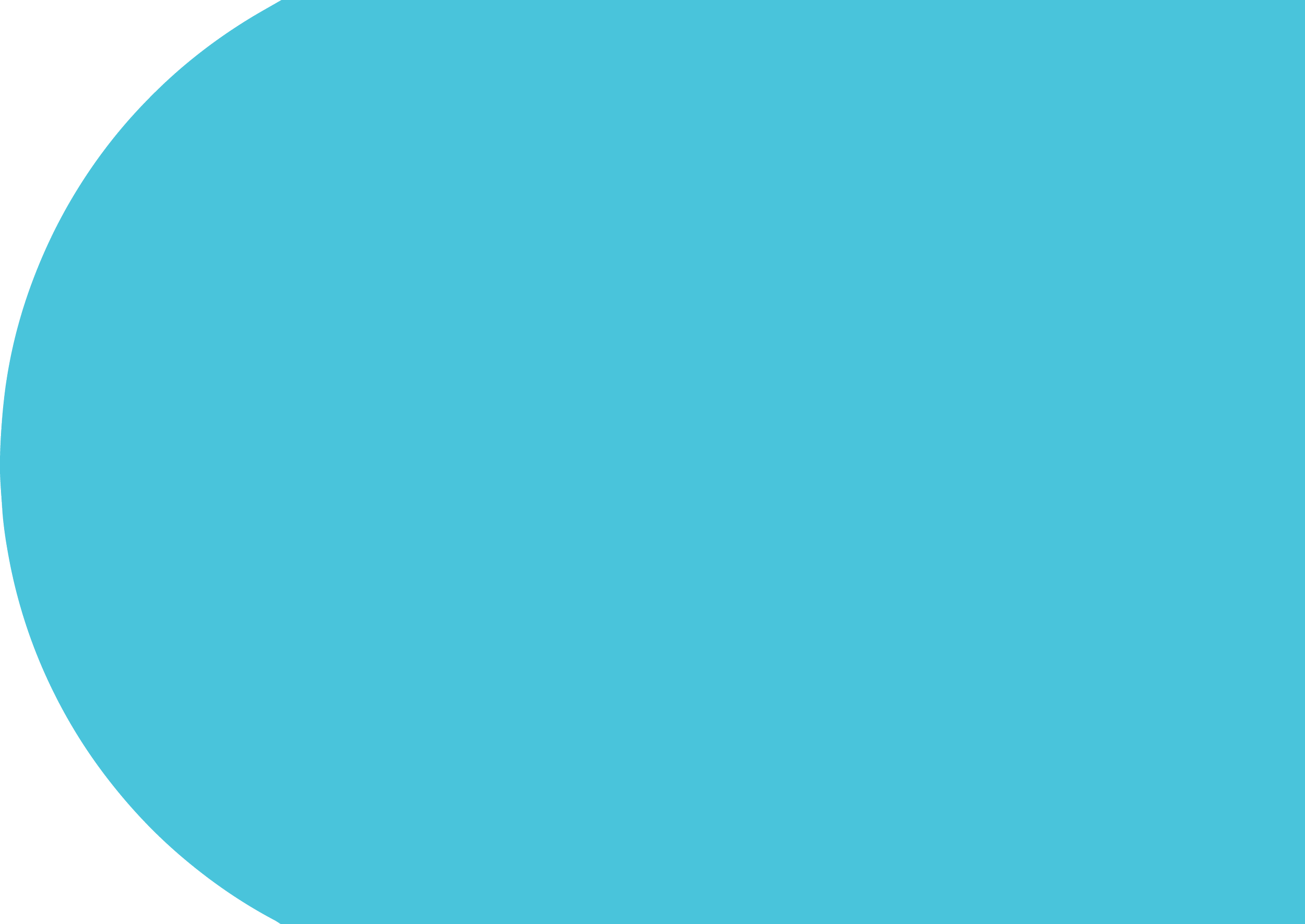 A large blue oval shape with a pointed end on the left side, resembling a stylized speech bubble or a simple, abstract shape.