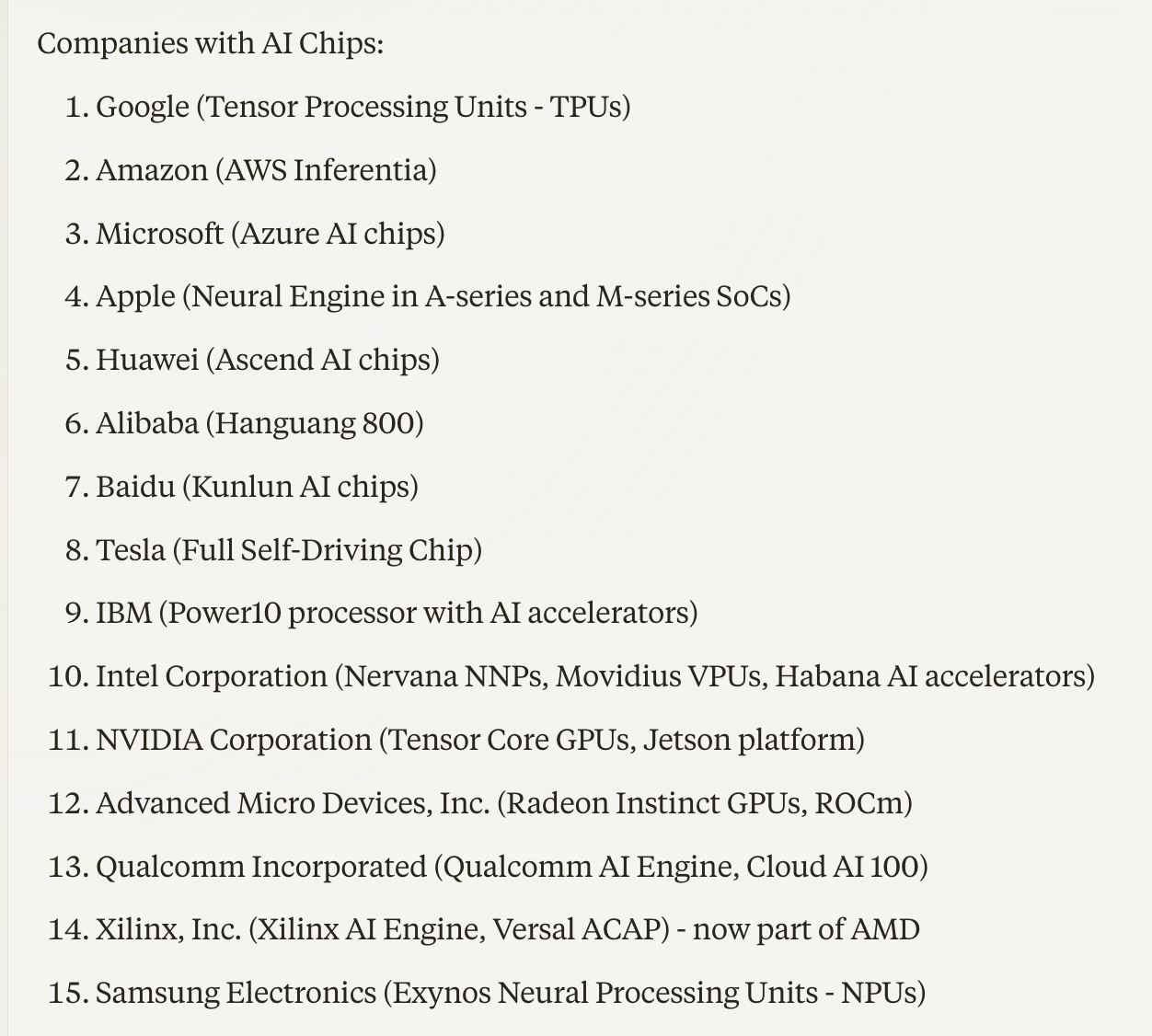 A.I. Chips