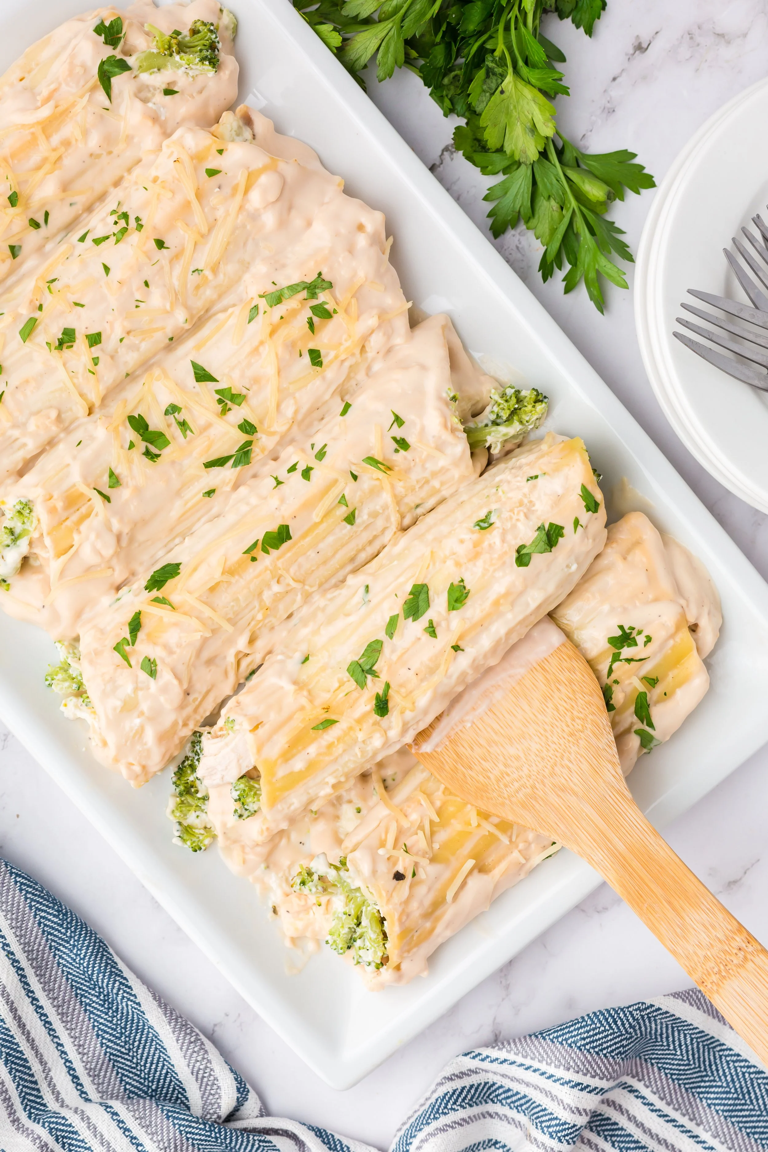 Chicken Broccoli Alfredo Manicotti Exclusive — May Feather Content